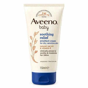 Aveeno Baby Soothing Relief Emollient Cream For Dry, Sensitive Skin 150ml (France)