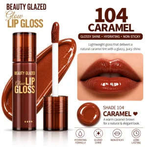 Beauty Glazed Glow Lip Gloss Caramel 104