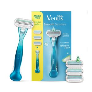 Gillette Venus Extra Smooth Sensitive Razor with 3 Blades Starter Pack